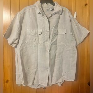 Ki ko mo Casual Wear Women’s Vintage Light Brown Beige  Button Up Size 18wide
